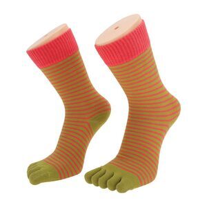 Soft Five Toe Socks Red Green 1 Pair
